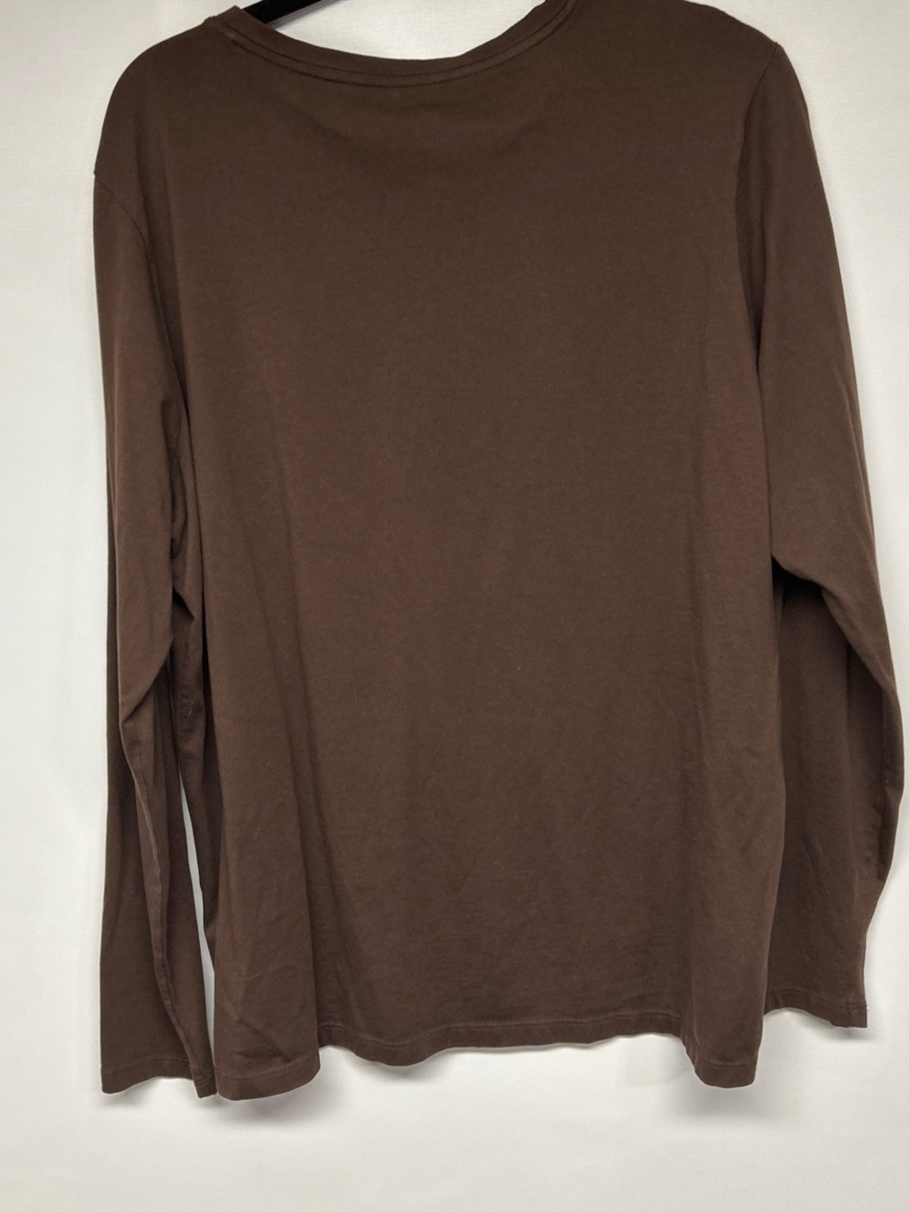 Lands' End Women's Long Sleeve V-Neck Tee Brown - Picture 3 of 4